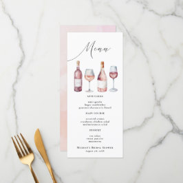 Watercolor Vino Antes do Vows Menu Wine