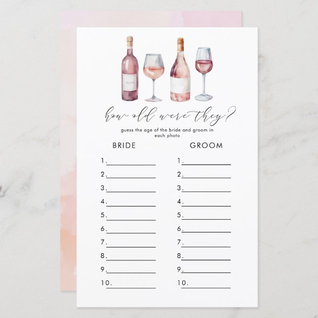 Watercolor Vino Antes Dos Jogos De Chá de panela (Frente/Verso)