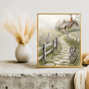 Watercolor Vintage Country Art Impressão Cottageco