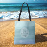 Watercolor Waves Sereid Magic Tote Bag<br><div class="desc">Adicione a sua citação de sereia a esta bolsa aqua watercolor ondas de tote. Adequado para carregando todo o tipo de coisas na praia</div>