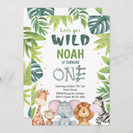 Watercolor Wild One Safari - Convite para primeiro