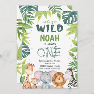 Watercolor Wild One Safari - Convite para primeiro