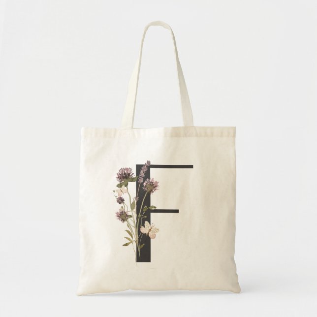 Watercolor Wildflower Bridesmaid inicial "F" Bolsa (Frente)