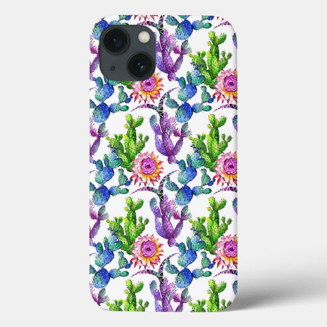 Watercolor Wildflower Cactus Pattern (Verso)