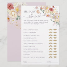 Watercolor Wildflower Purple Primavera Bridal game