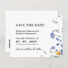 Watercolor Wildflower QRcode Weding A Data