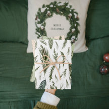 Watercolor Winter Green Seamless Patterno