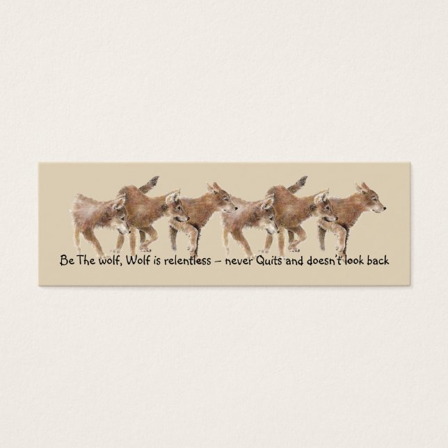 Watercolor Wolf Cubs Wildlife Quote BookMark (Frente)