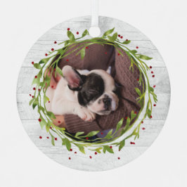 Watercolor Wreath on Wood Pet Photo