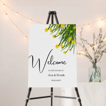Watercolor Yellow Floral Wedding Welcome