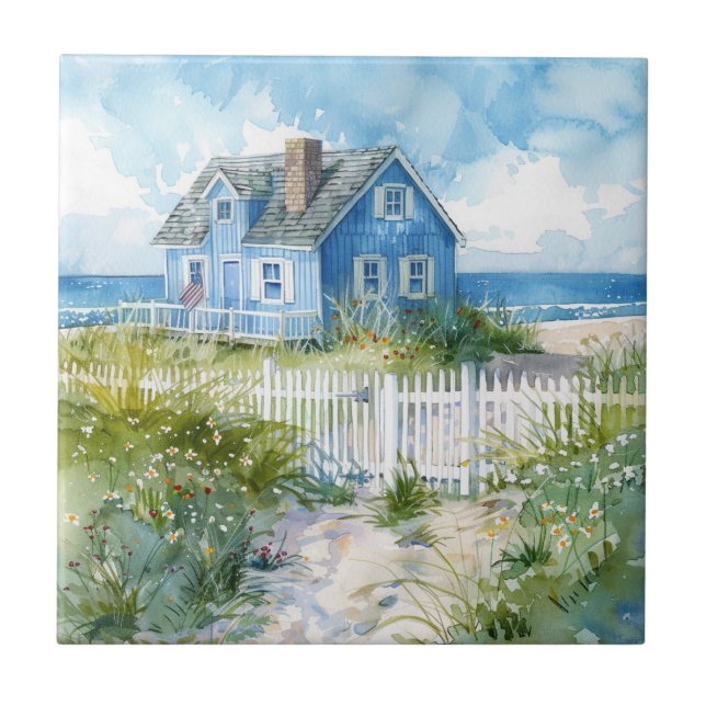Watercolour Beach Cottage (Frente)