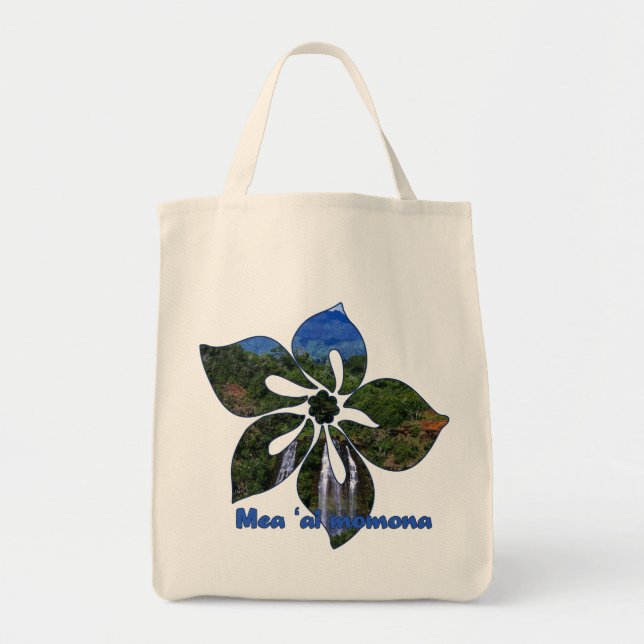 "Waterfall Hibiscus" - Bolsa de mercearia (Frente)