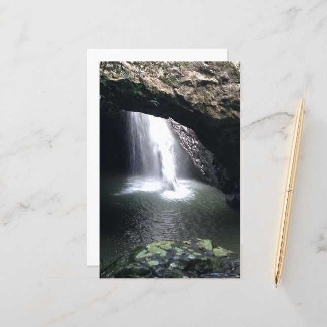Waterfall Photograph Scrapbook Paper (Frente/Verso In Situ)