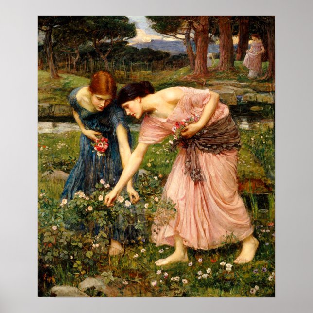 Waterhouse Gather Ye Rosebuds Poster (Frente)