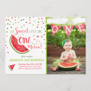 Watermelon Birthday Convite Melon Summer Party