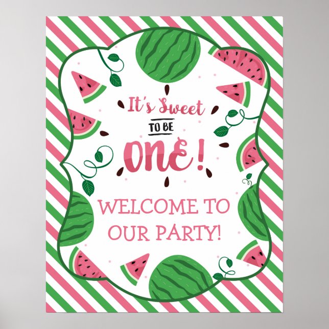 Watermelon Birthday Poster (Frente)