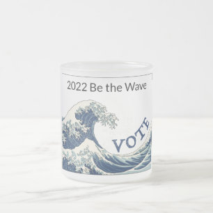 Wave Azul Sai da caneca de vidro do fosco de Votaç