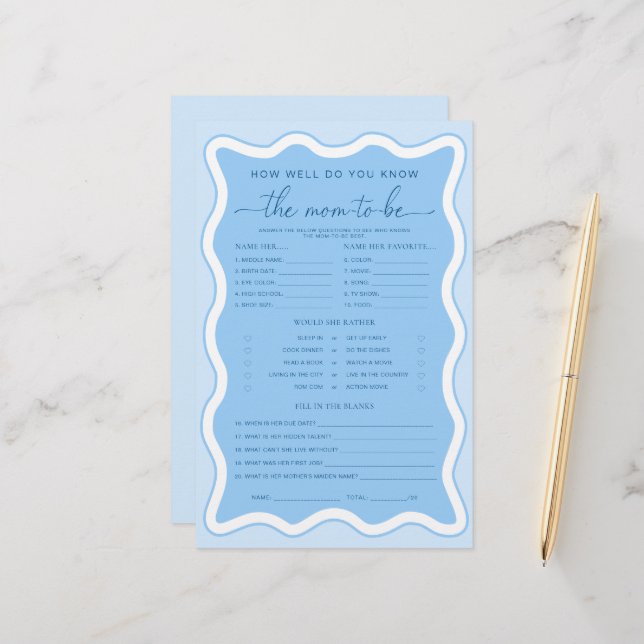 Wave Blue Como Você Conhece O Jogo Da Mãe A Ser? (Frente/Verso In Situ)