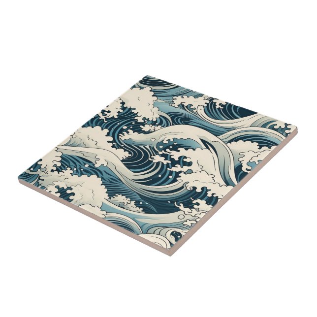Wave Elegance: Hokusai-Inspired japanese art (Lateral)
