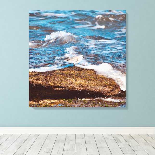 Waves on Rocky Coast shore Ocean Canvas  (Insitu(piso de madeira))
