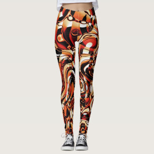 Wavy Abstrato 270321 - 02 Laranja Leggings
