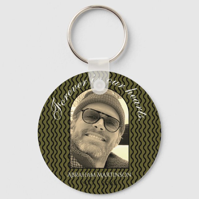 Wavy Basic In Loving Memory Keepsasaame Chaveiro (Frente)