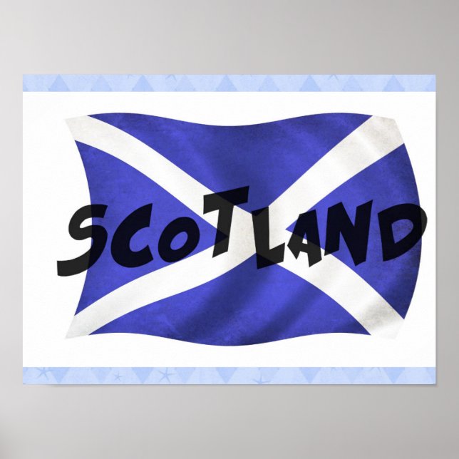 Wavy Scotland Flag Poster (Frente)