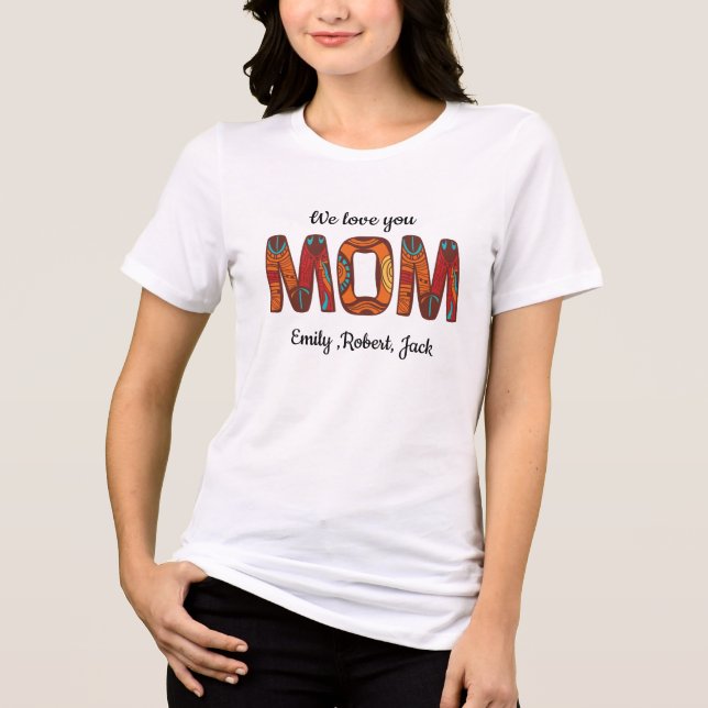 We love you mom Black Minimalist T-Shirt (Frente)
