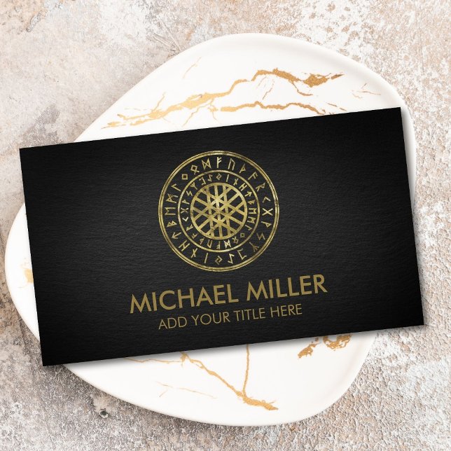 Web of Wyrd and Runic Alphabet Cartão de visita (Criador carregado)