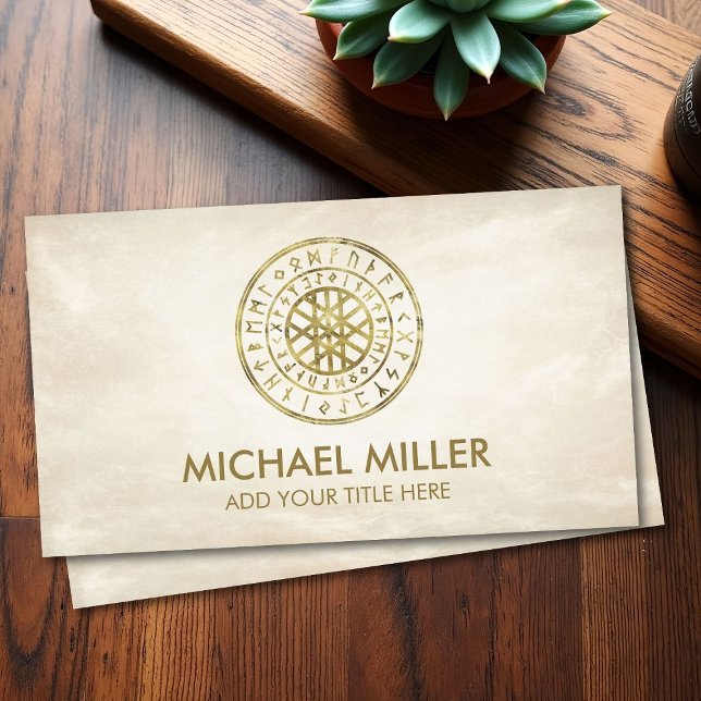 Web of Wyrd and Runic Alphabet Cartão de visita (Criador carregado)