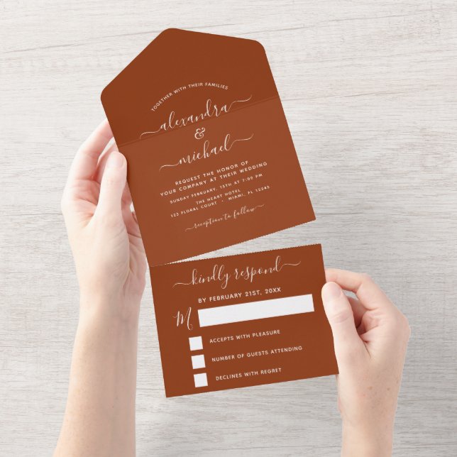 Wedding Burnt Orange Boho Terracotta (Aba destacável)