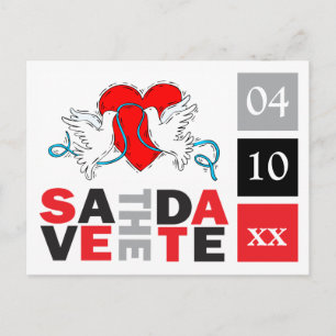 Wedding Doves Heart Save The Dates Modelo