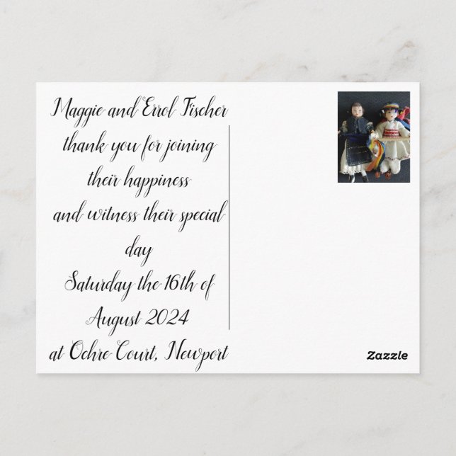 Wedding Flat Cartões de agradecimentos Nacional Ro (Verso)