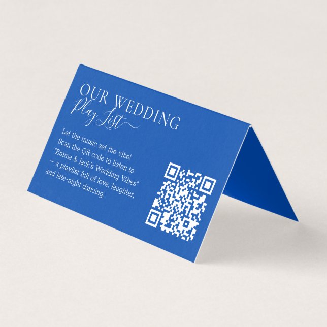 Wedding Formal Cobalt Blue QR Code Playlist (Frente)
