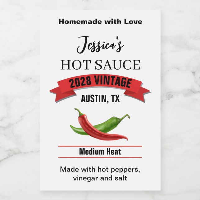 Wedding Hot Sauce Label HS039tr (Rótulo Único)