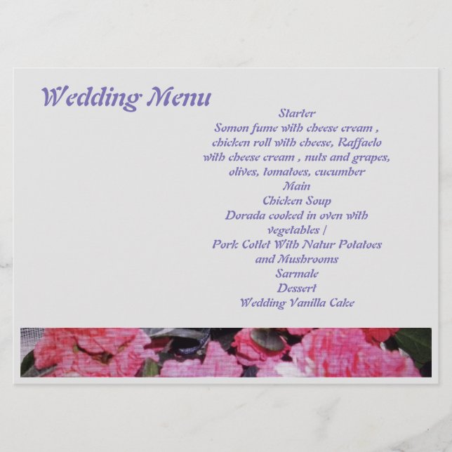 Wedding Menu (Frente)