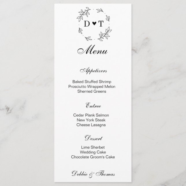 Wedding Menu Card (Frente)