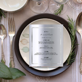Wedding Menu silver elegant glam
