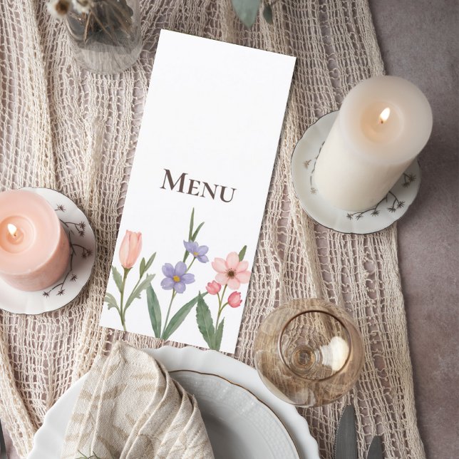 Wedding Menu with Soft Botanical Garden Design (Criador carregado)