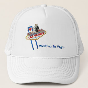 WEDDING na noiva & no noivo de Vegas no boné do