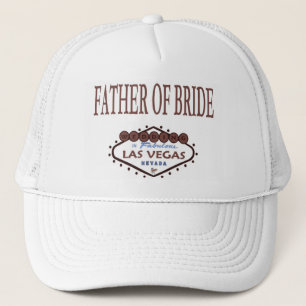 WEDDING no pai de Las Vegas do boné da noiva
