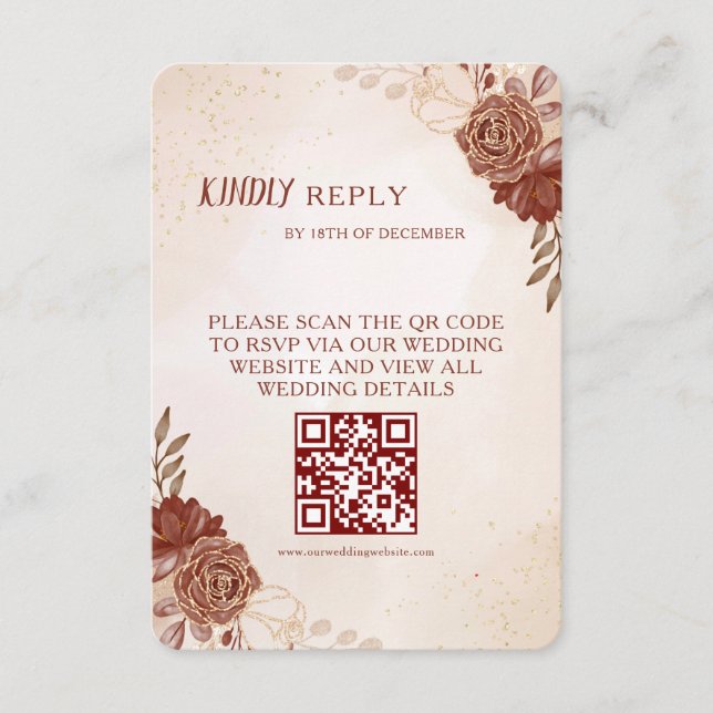 Wedding RSVP Card | Elegant Botanical & Coordinate (Frente)