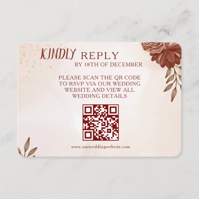 Wedding RSVP Card | Elegant Botanical & Coordinate (Frente)