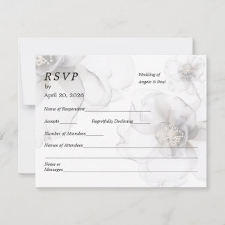 Wedding RSVP Card Soft Flowers