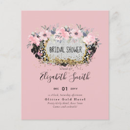 WEDDING - Silver Rosegold Floral Girly Glitter