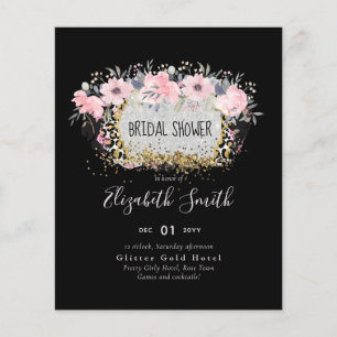 WEDDING - Silver Rosegold Floral Girly Glitter