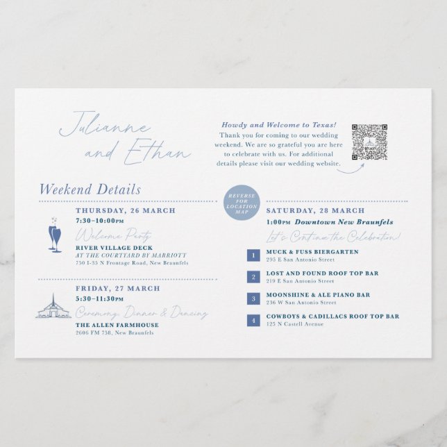 Wedding Weekend Welcome Map CUSTOM FOR CHRISTINE (Frente)