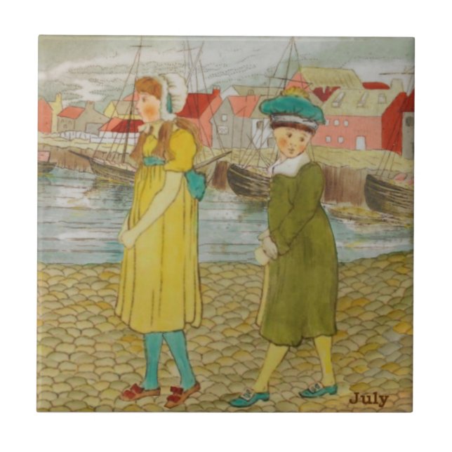 Wedgwood Julho Colorido Mão c1885 Repro (Frente)