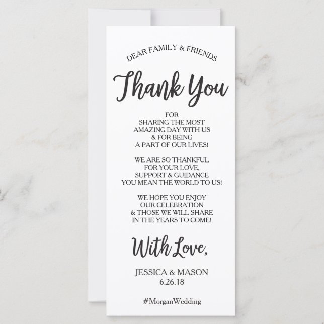 Weding Obrigado Place Card - Hello Script (Frente)
