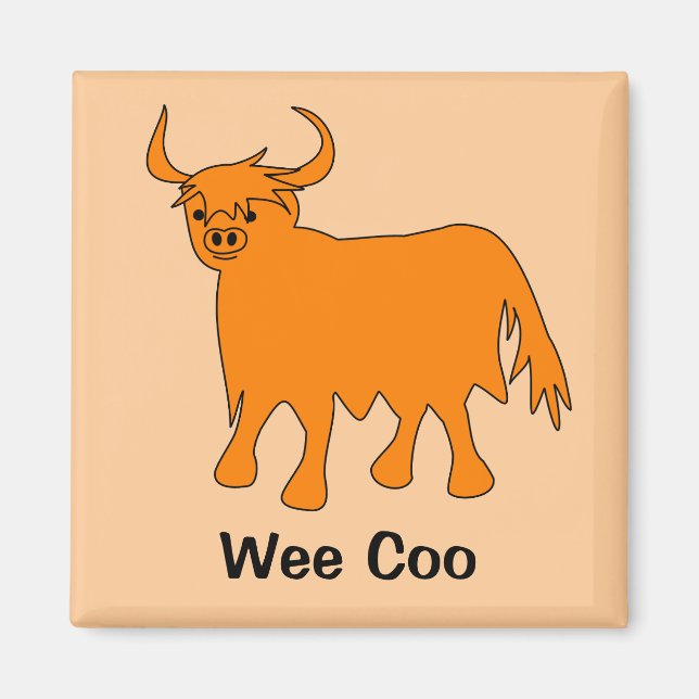 "Wee Coo" - Imã de geladeira escocesa de Vaca High (Frente)